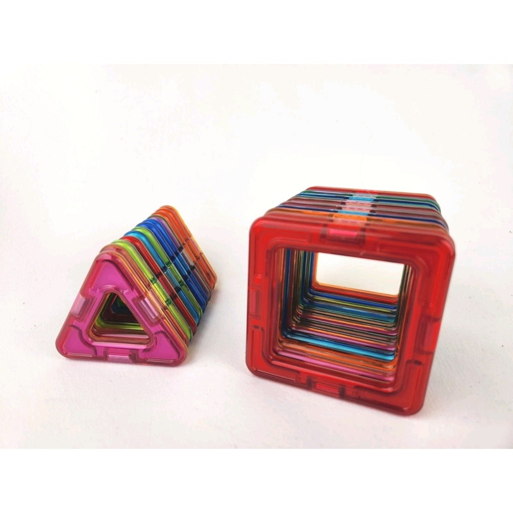 Magformers Lot of 25 Pieces Magnetic Building‎ Toy Squares Triangles Learning